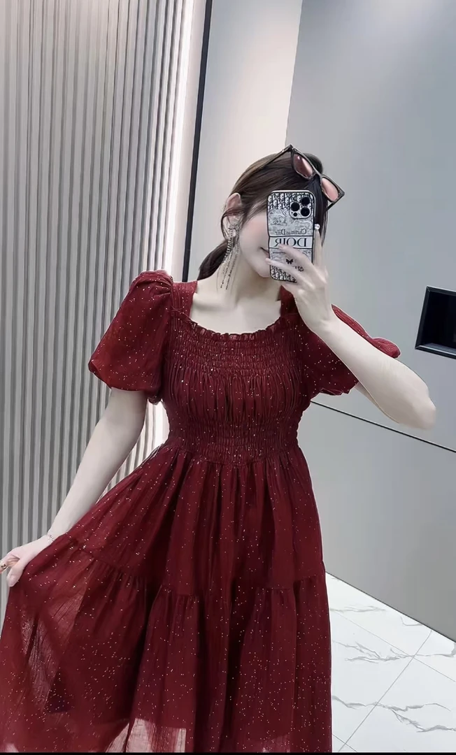 百搭夏季2525凤枝大码女装夏款连衣裙长105