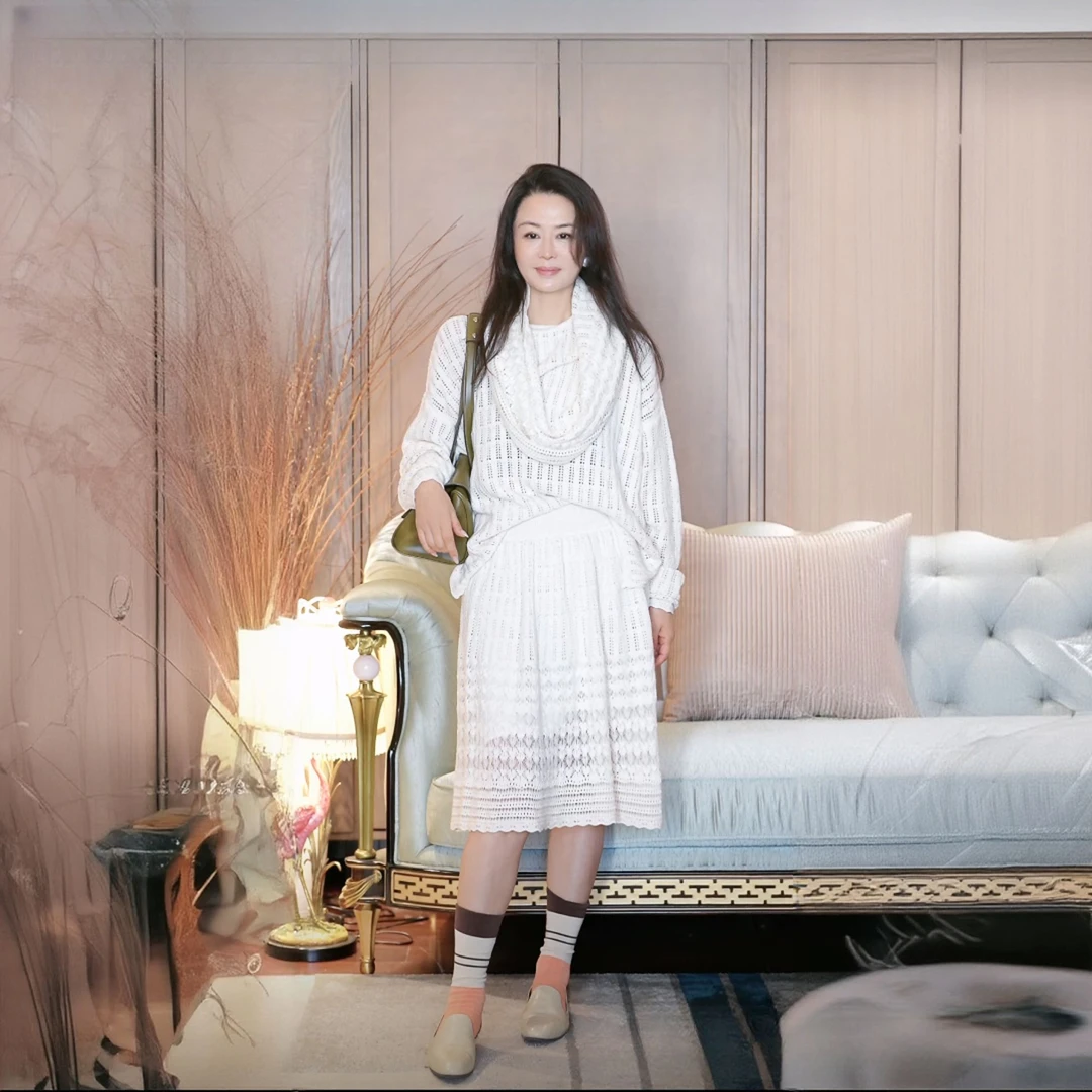 璇之恋·王璇·米白色套裙三件套/慵懒系列·王璇原创设计（新款上新）