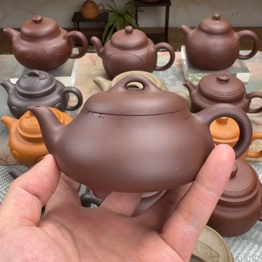 茶壶紫砂微瑕 汉唐石瓢 底槽青 175cc