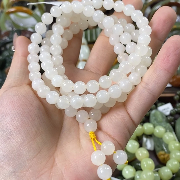 透闪石质玉108粒未镶嵌明*夜