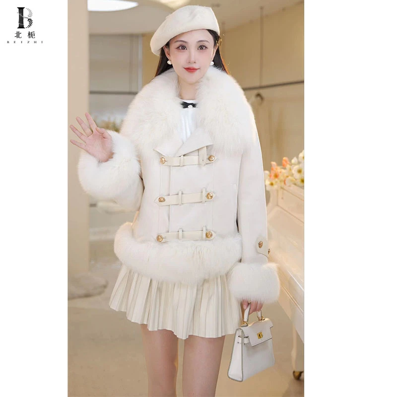 【北栀】【皮畔】狐狸毛皮畔羽绒皮草810903