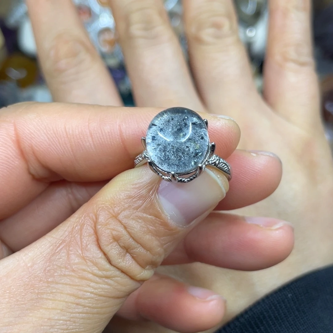 【闪购商品】银S925镶嵌珠宝半成品水晶戒指