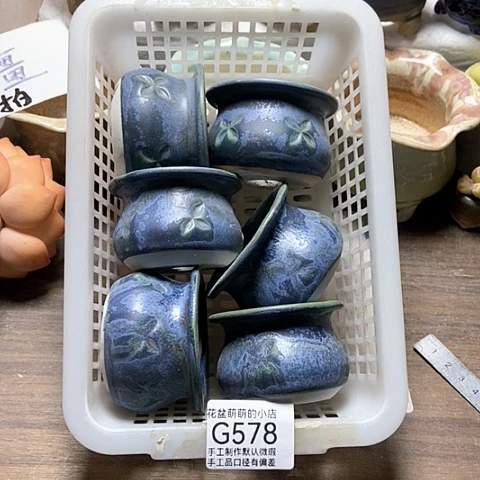 紫砂花盆578微瑕品口径5厘米左右的