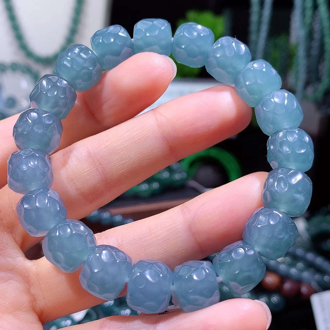 翡翠未镶嵌手链天然a货翡翠手串12mm