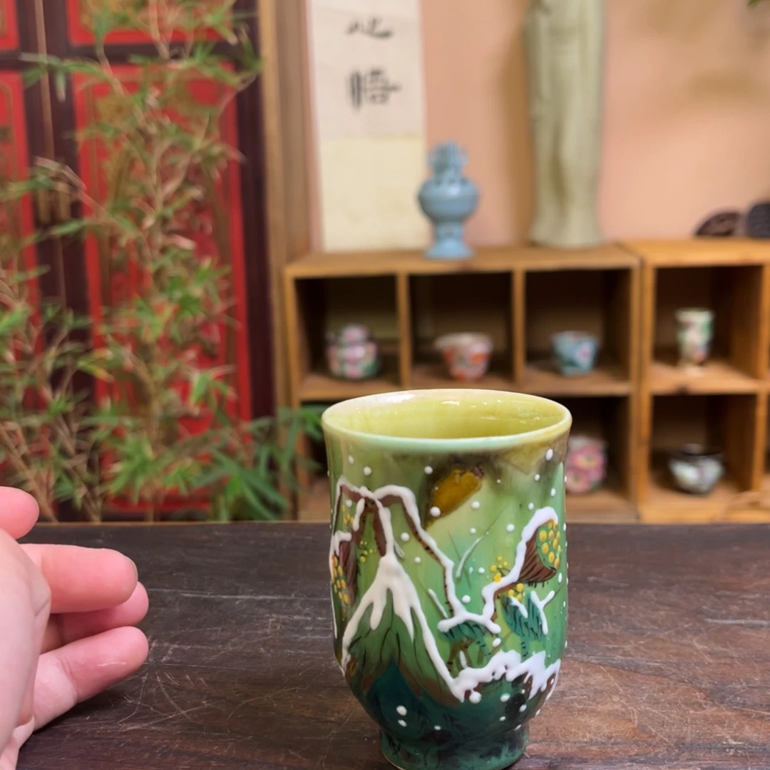 杯景德镇柴烧手工手绘陶瓷