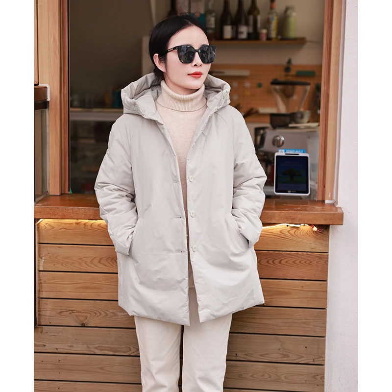 歌谣/十木米原创冬季新款全棉百搭休闲连帽加厚棉服短外套女