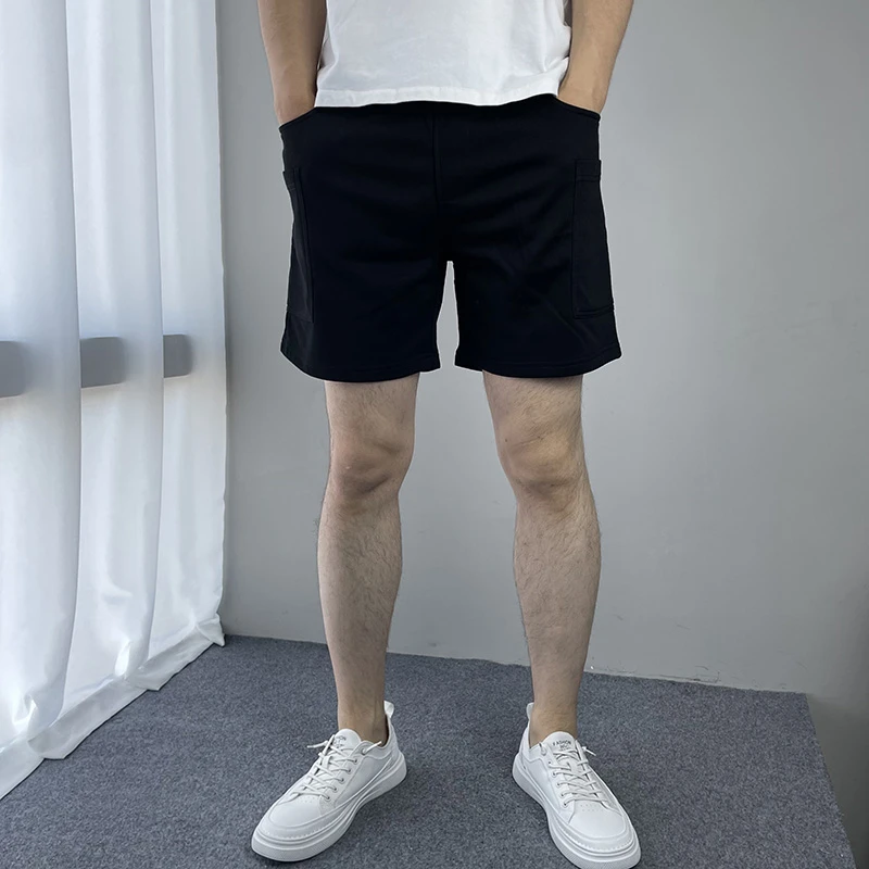 大口袋工装短裤男士运动短裤 针织弹力棉三分裤青年训练健身裤子