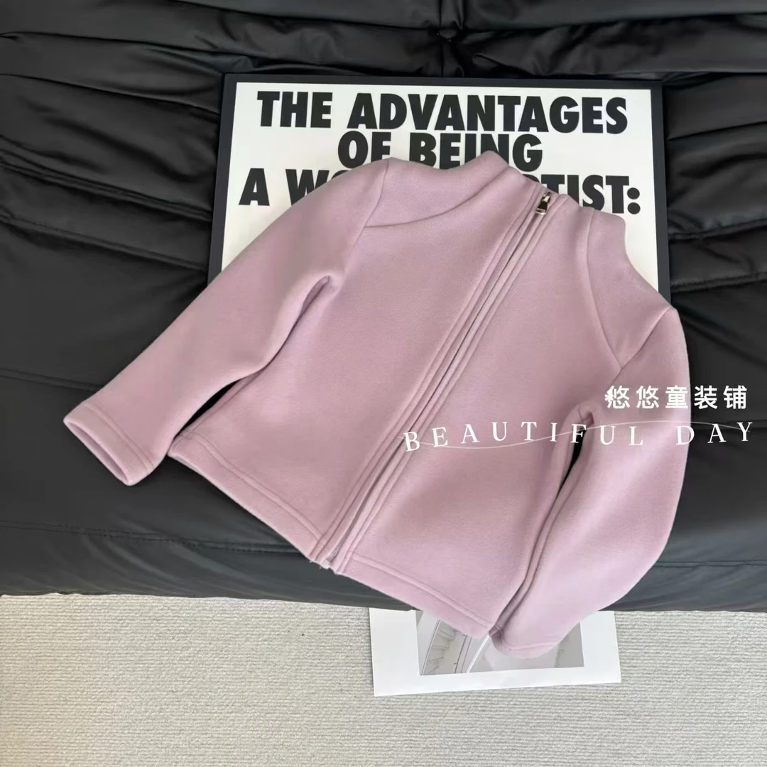 【校服神器】女童修身加绒加厚卫衣外套秋冬儿童百搭拉链衫上衣