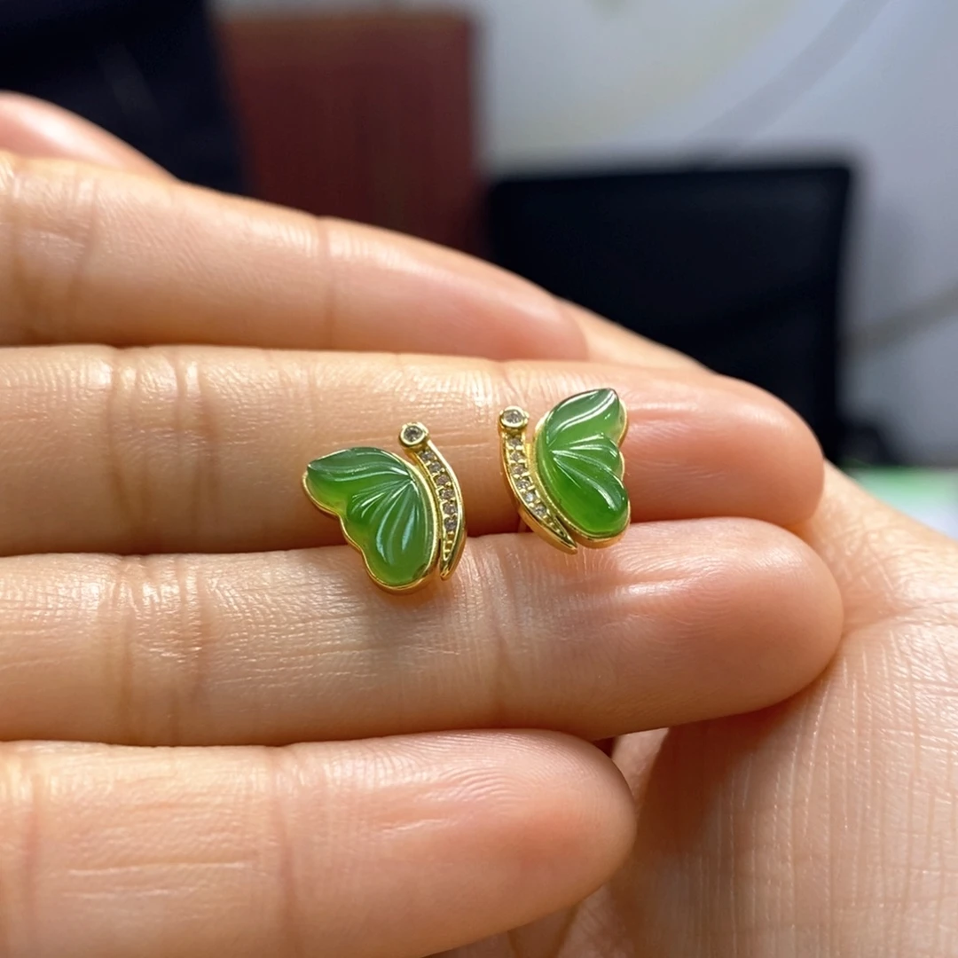 和田玉戒指银S925镶嵌