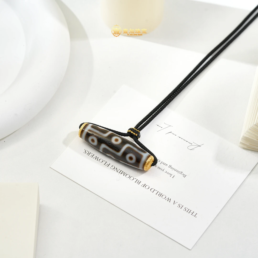 壹加师姐|手工设计金镶横版九y玛瑙项链多样性发一0841j