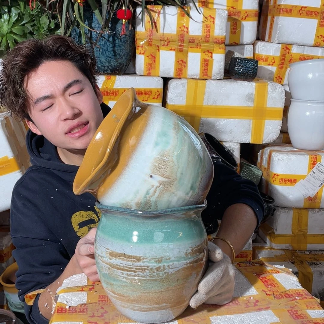 无铅玻璃宜兴紫砂花盆