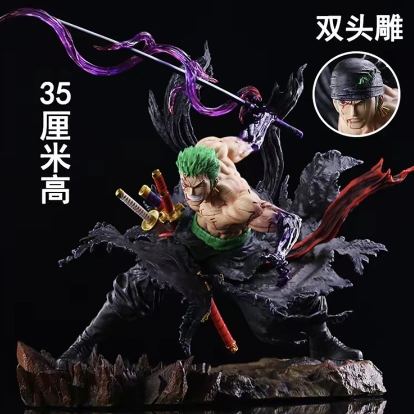 【地台哥】飘逸索隆32cm双头雕一刀流浴血海贼王GK手办雕像模型摆件