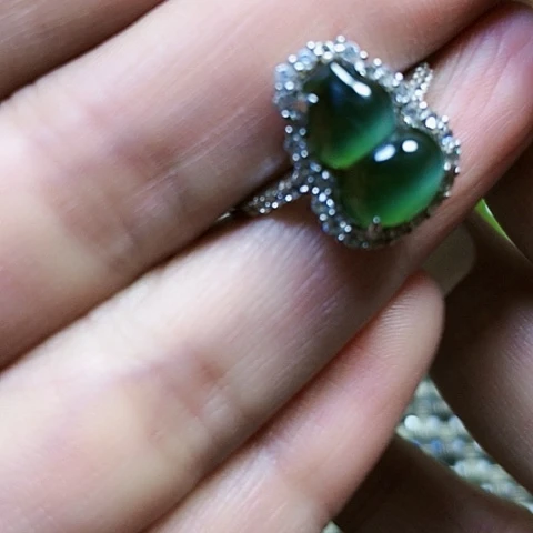 和田玉银S925镶嵌戒指