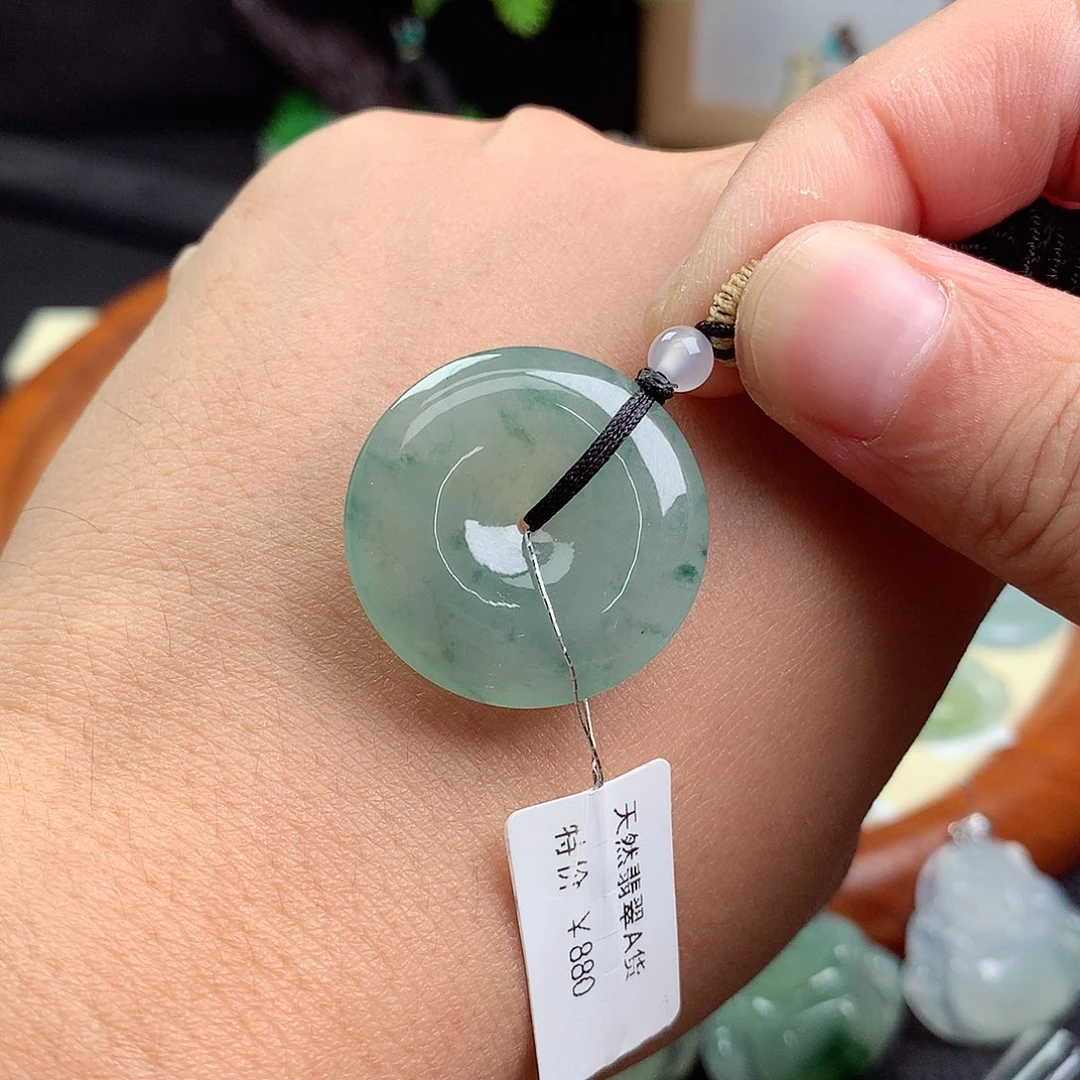 翡翠未镶嵌颈饰平安扣27.6-5.5