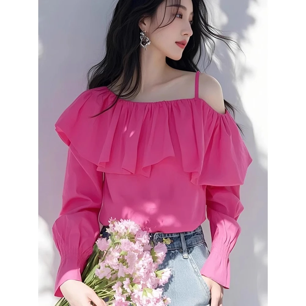 拉夏贝尔衬衫女款爆款2025网红洋气女衬衣女款爆款2025新款正品