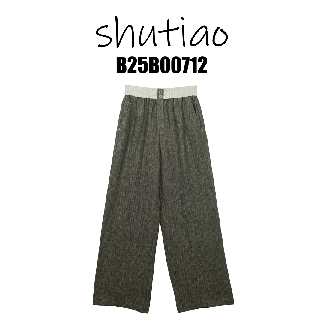 【SHUTIAO】2025夏季：新款小众设计款裤子B25B00712