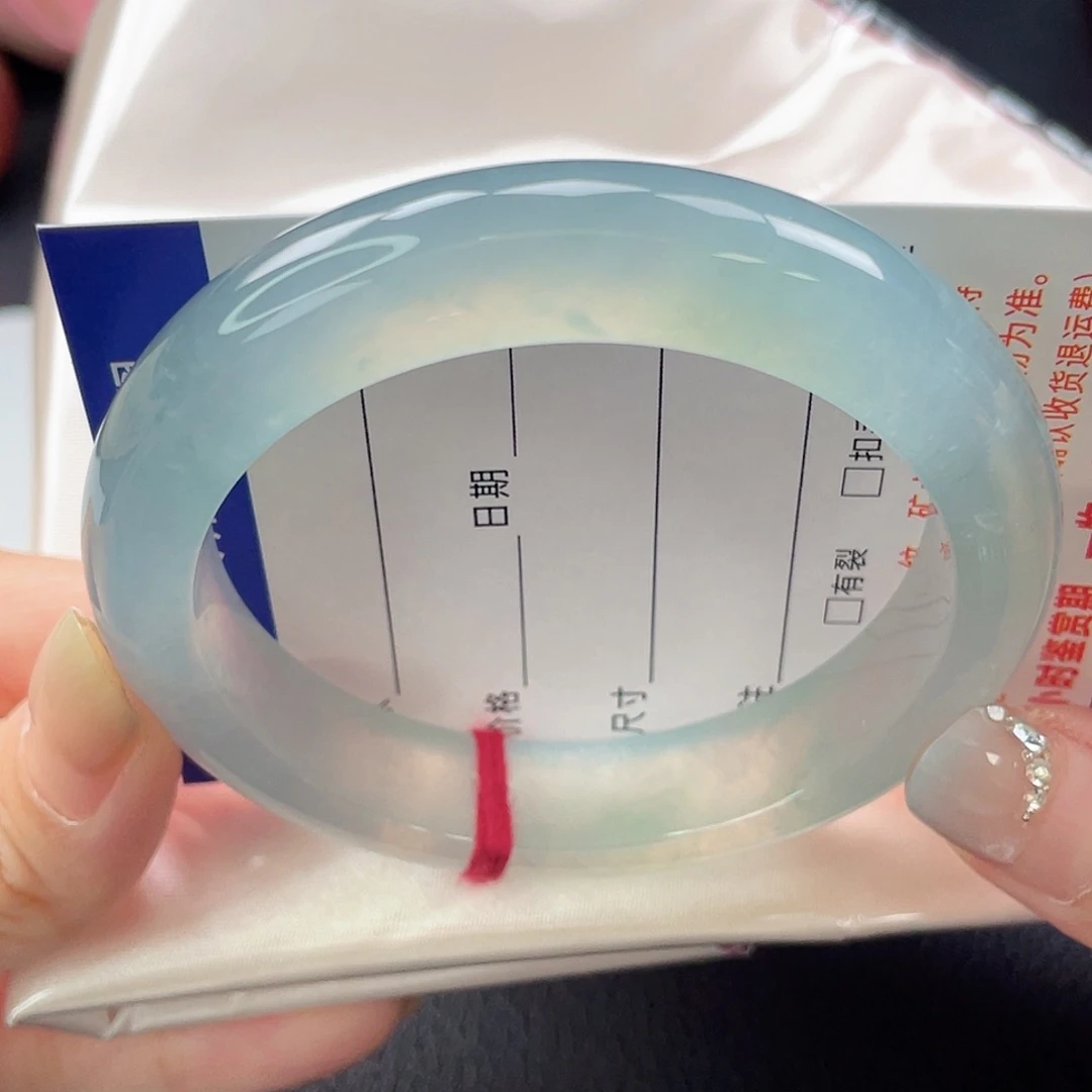 未镶嵌手镯翡翠35号高冰种蓝晴色-超强推13461