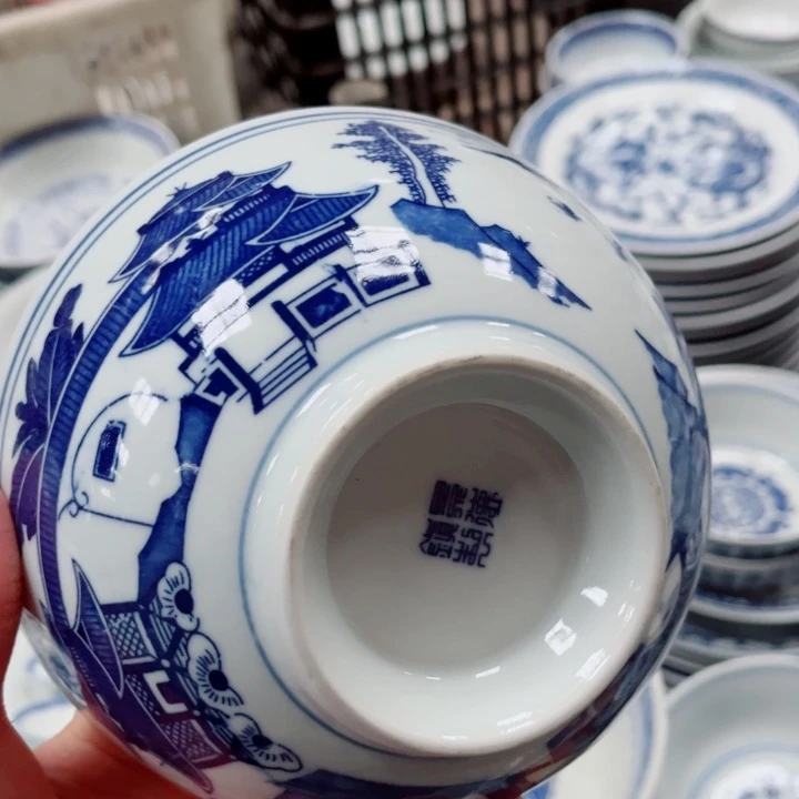 青花玲珑6寸面碗梧桐