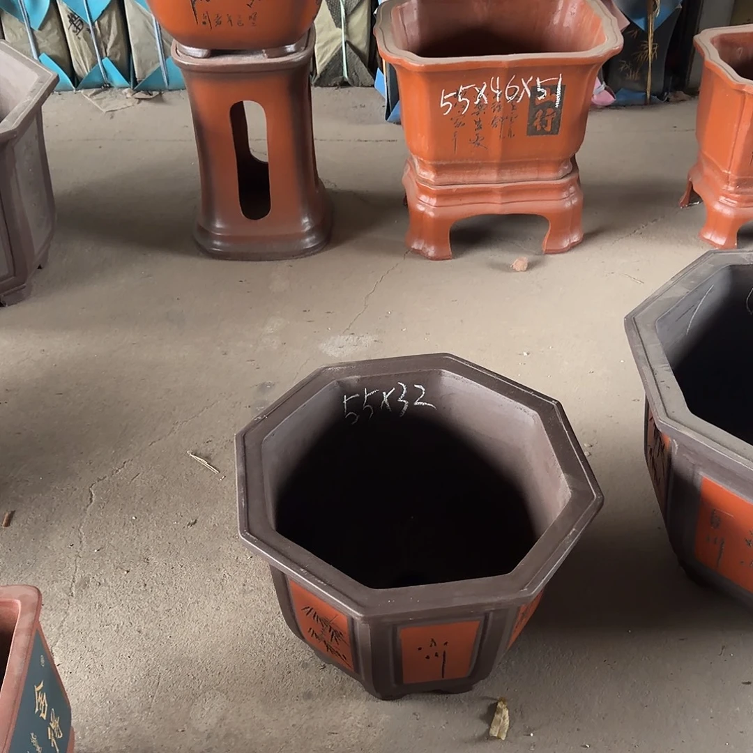 亚***文紫砂花盆小号两只