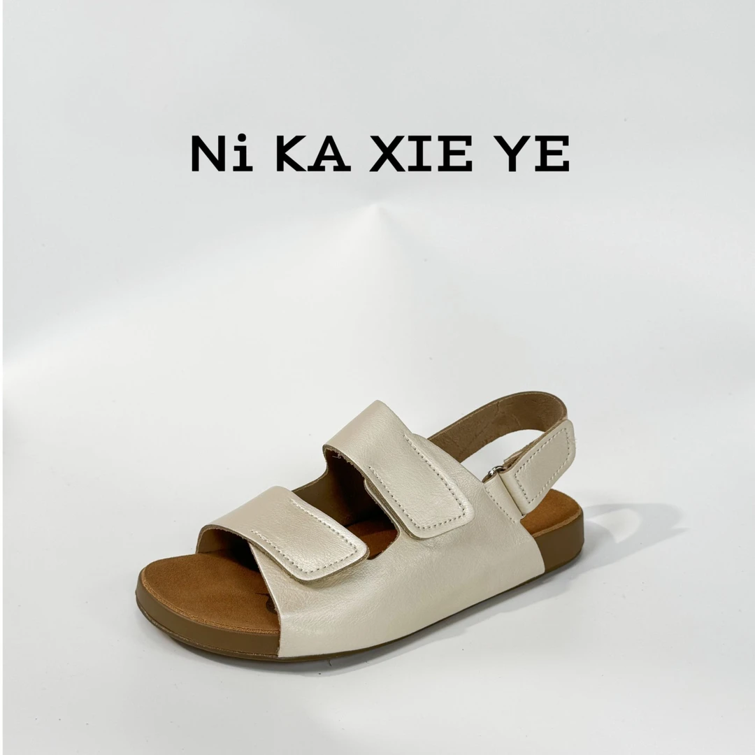 [快乐吐司]薄底凉鞋魔术贴2025新款百搭舒适夏季男女同款