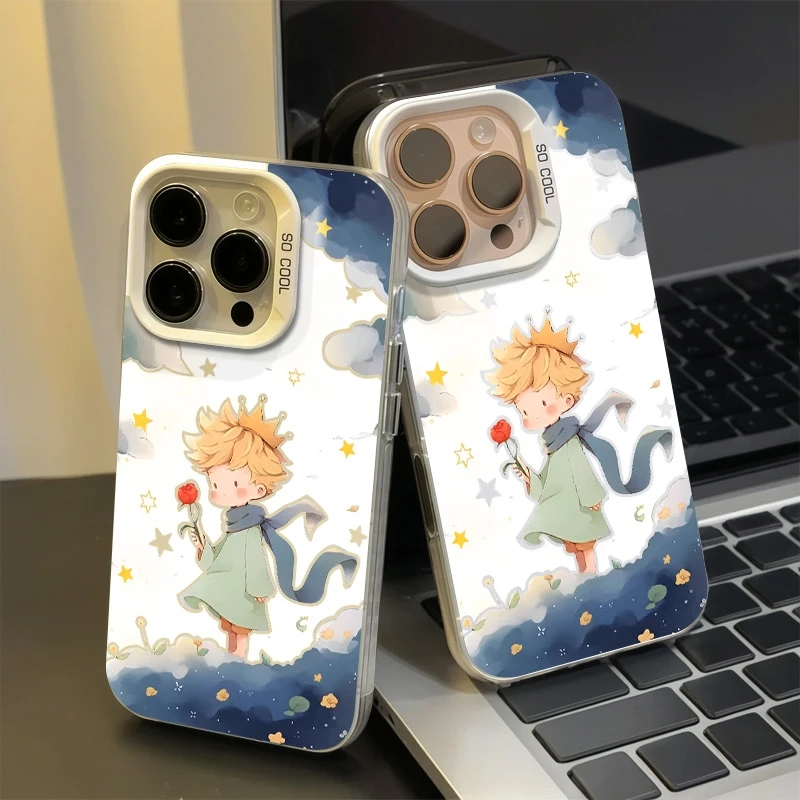 玫瑰小王子适用于苹果16promax手机壳15/14镜头膜13/12个性防摔