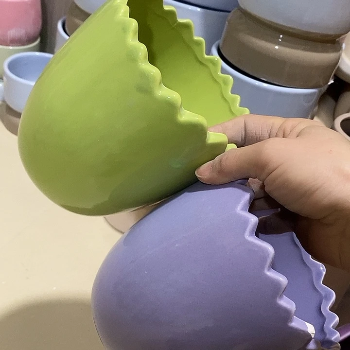 陶盆有孔 瑕疵针孔漏釉介意勿拍外口 13外高13