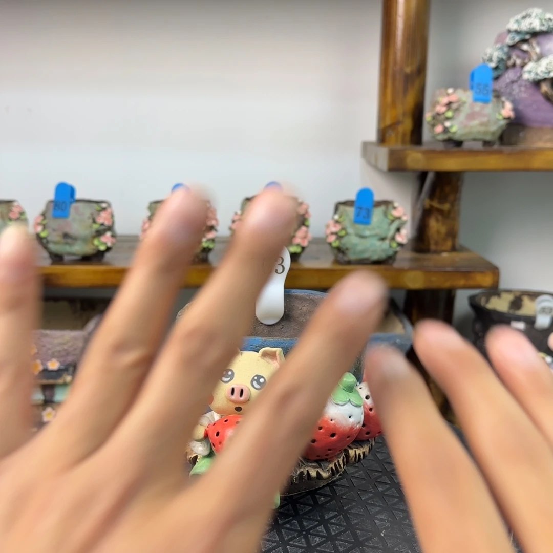 本默花器手捏花盆