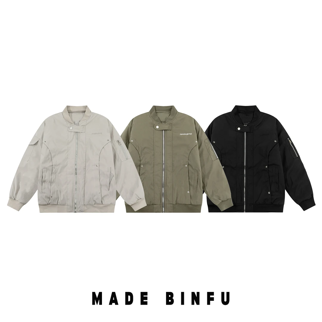 秋装新款男女同款美式复古风棒球服加厚保暖百搭夹克外套