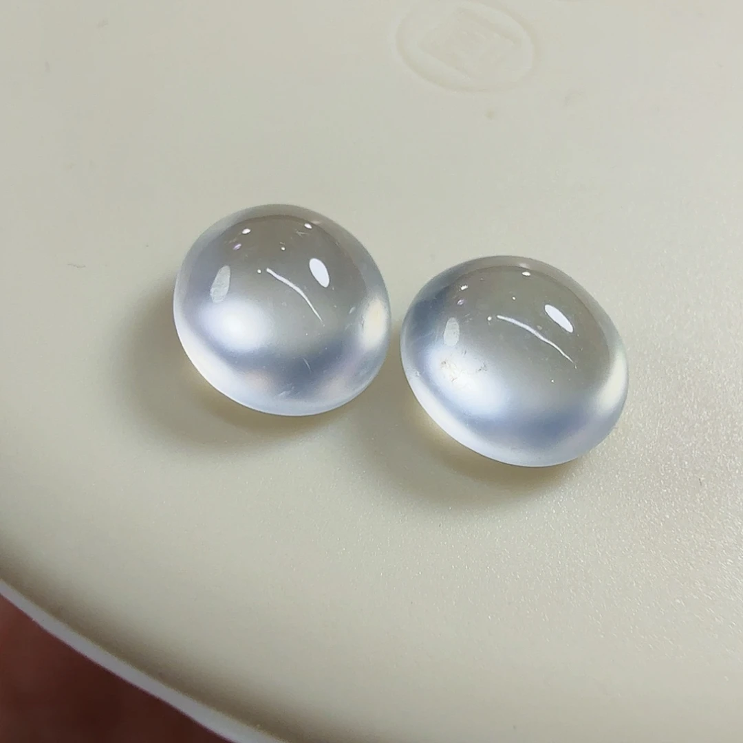 翡翠未镶嵌颈饰玻璃钢蛋一对卡8.6mm