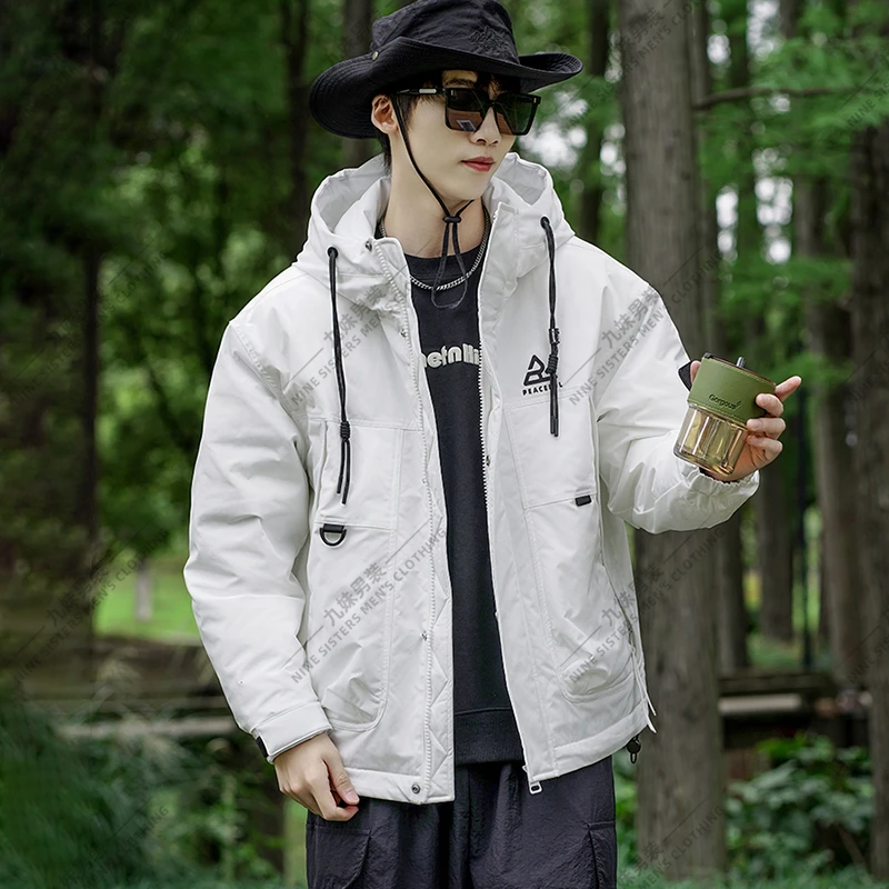 9953 冬季滑雪保暖锁温男士百搭时尚休闲潮流帅气断码修身棉外套