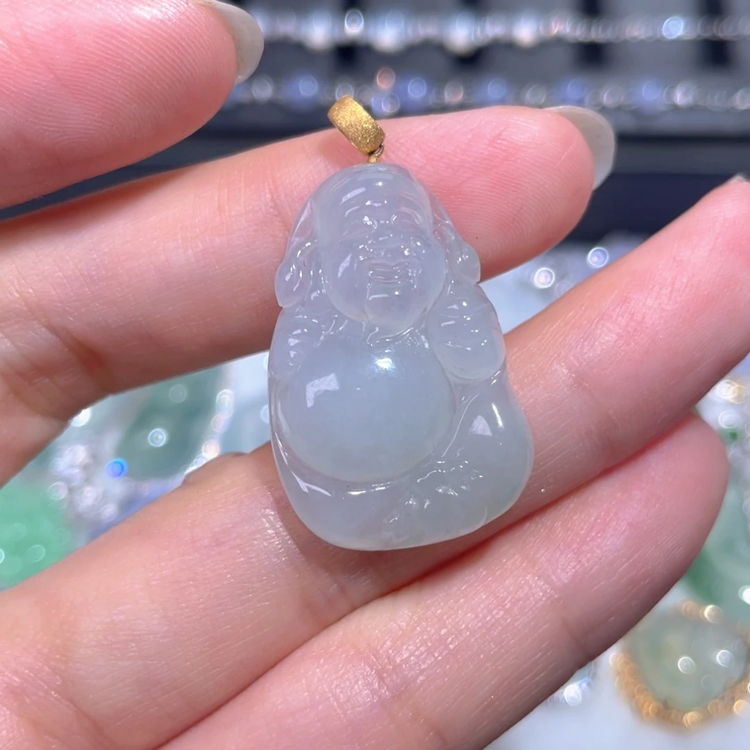 颈饰18K金镶嵌翡翠翡翠