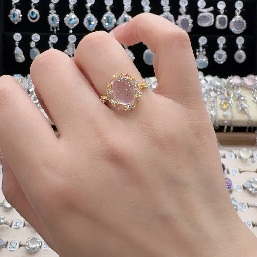 伊***泪银S925镶嵌戒指芙蓉石