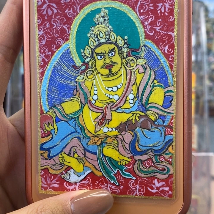 五路财神之首黄财神纯手绘背贴