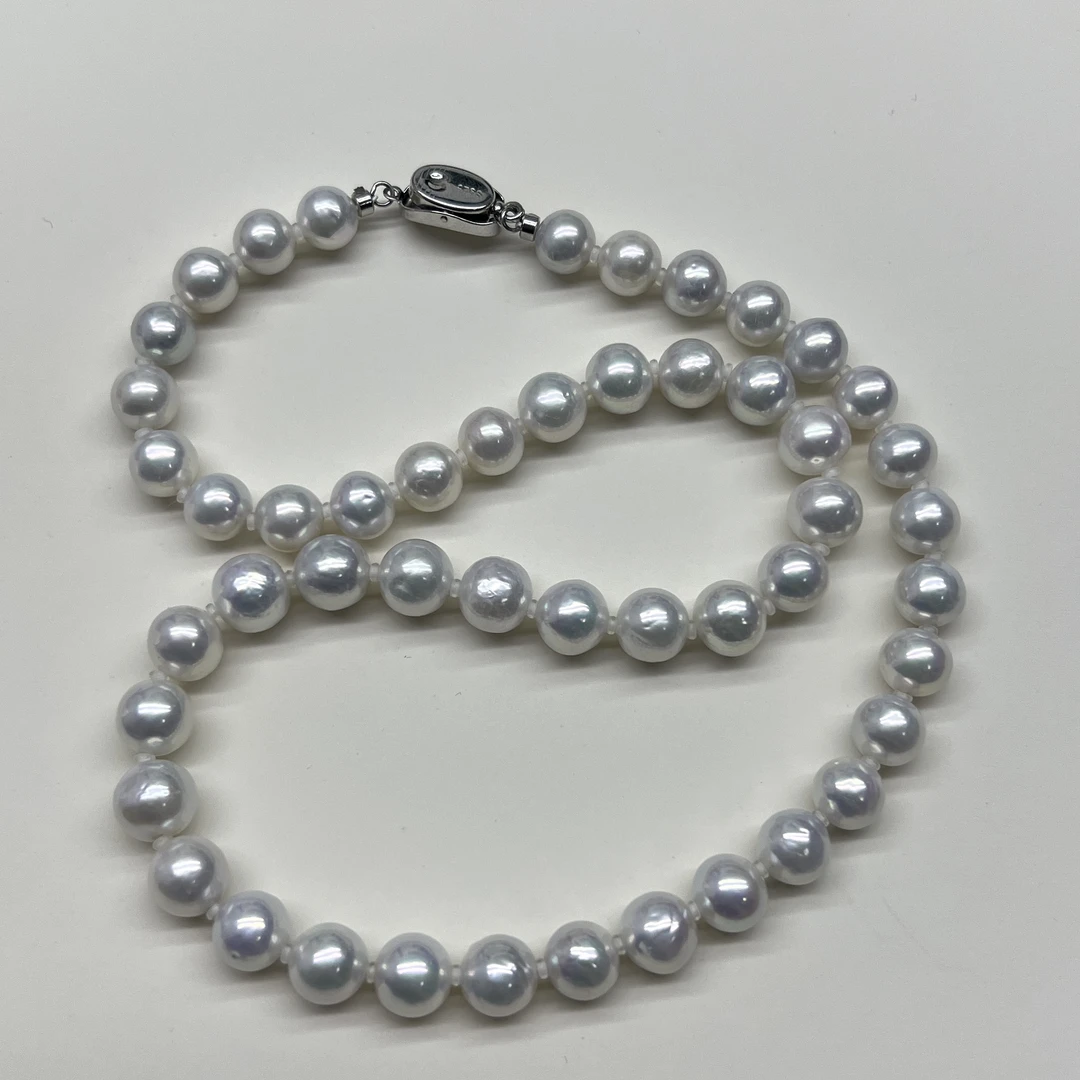 H11/限量特选级光泽/淡水珍珠项链/7.5-8.5mm/钻光