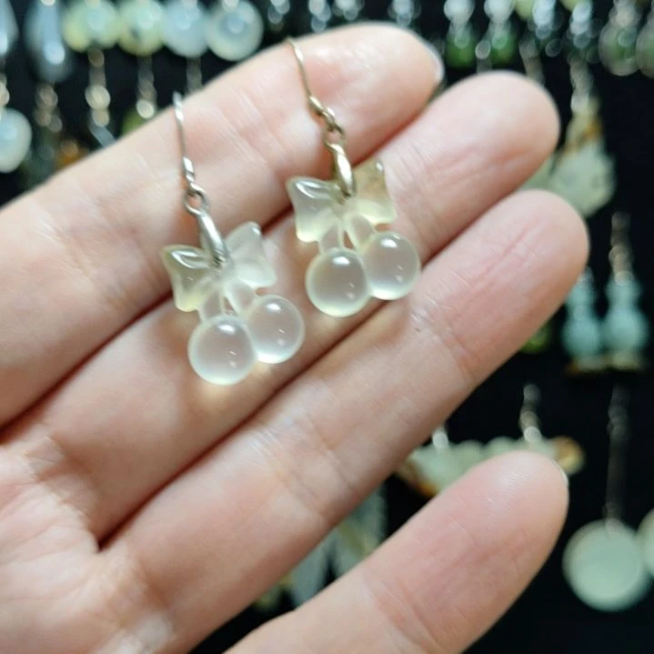 岫玉耳坠款式未镶嵌0****愿