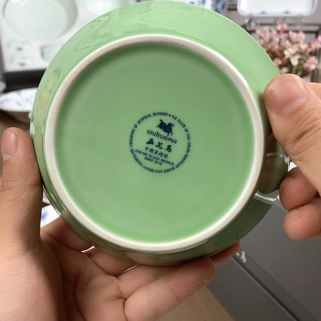 瓷片景德镇五花马陶瓷两只装