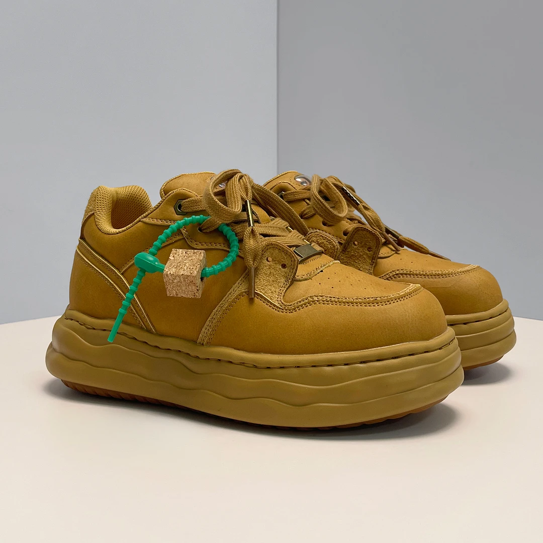 隐形增高鞋8cm厚底溶解鞋子男鞋秋冬季小众高级感棕色板鞋男女鞋