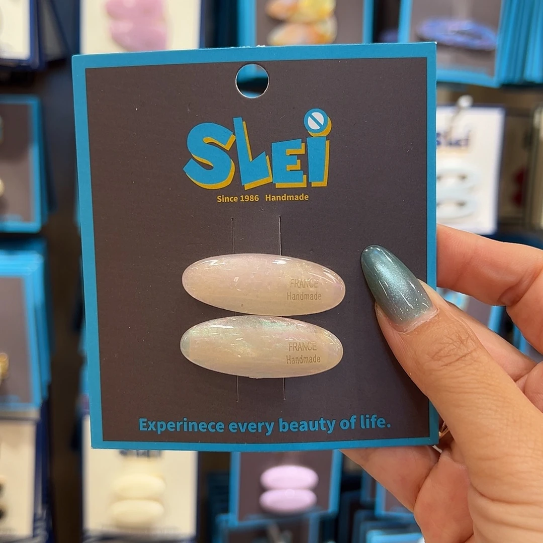 非金属无炫彩白椭圆弧形鸭夹