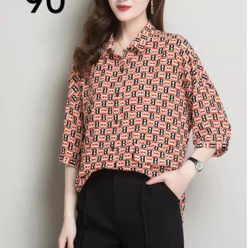 7-90-33时尚印花休闲小衫==
