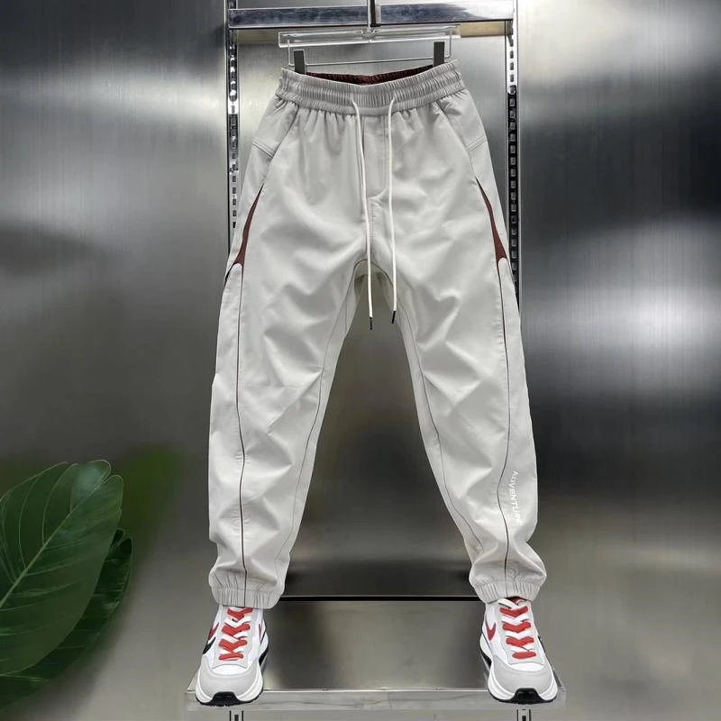 秋季新款弹力松紧腰休闲裤男士时尚百搭束脚裤修身宽松运动长裤潮