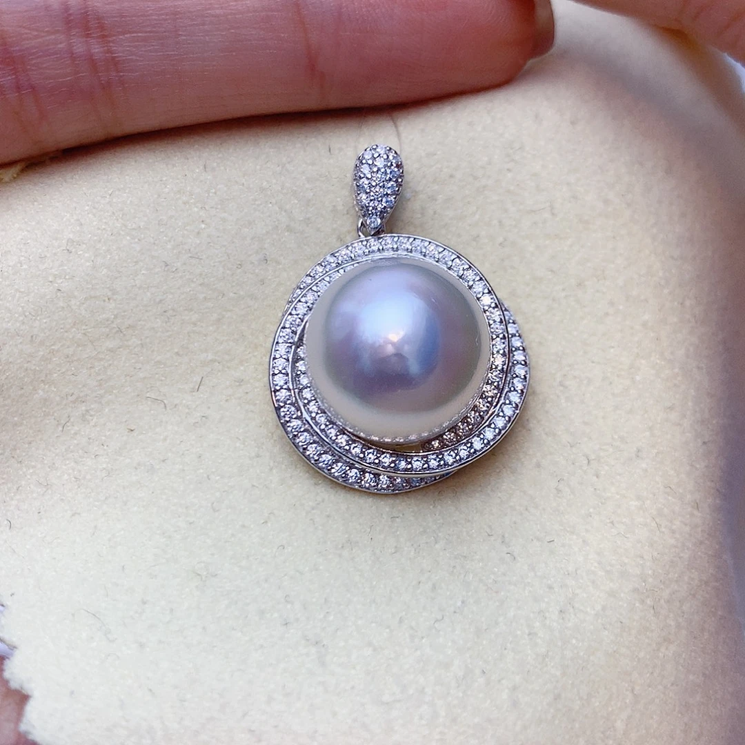 银S925镶嵌颈饰海水珍珠W57