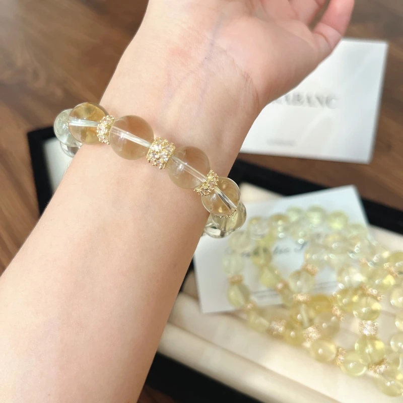 X761[茉莉冰茶 ]黄水晶手链高端轻奢手串多样性发一
