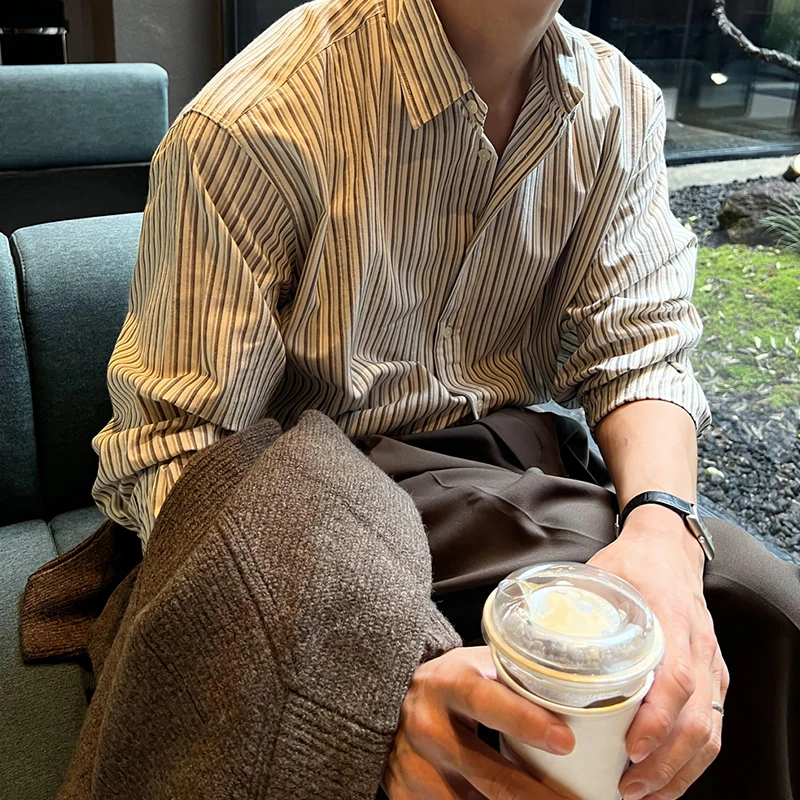 SSUMENAM「经典条纹」长袖衬衫男春夏宽松百搭高级感衬衣轻熟风