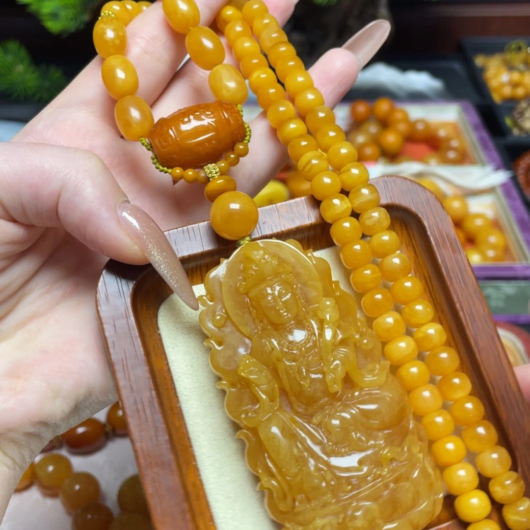 蜜蜡颈饰未镶嵌项链