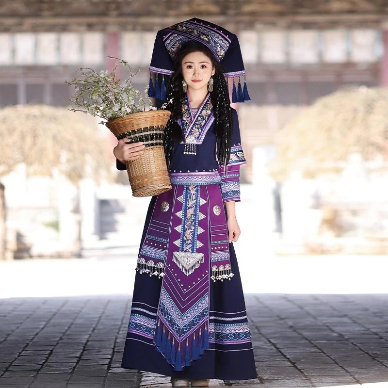 FAVMARTHA广西壮族服装女三月三少数民族服饰成人壮锦刺绣舞蹈演