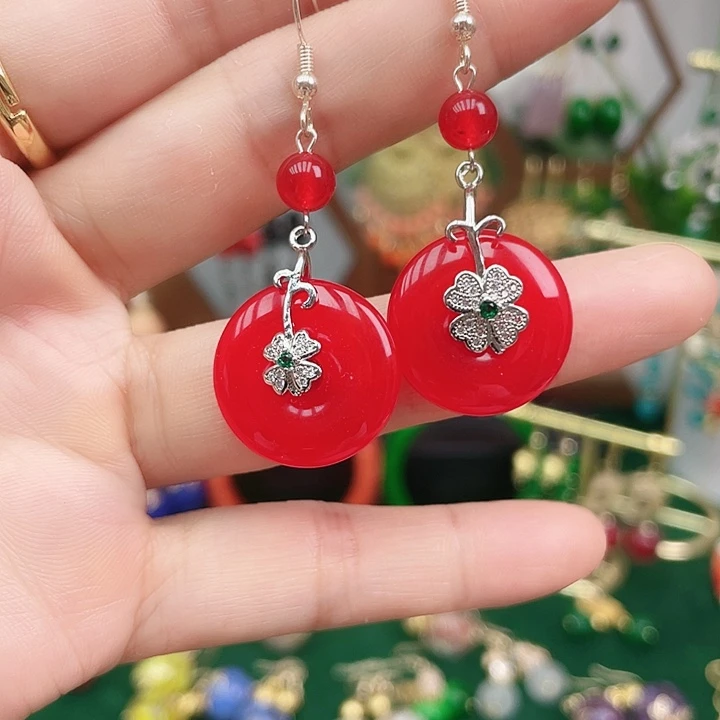 玛瑙/玉髓耳钉合金