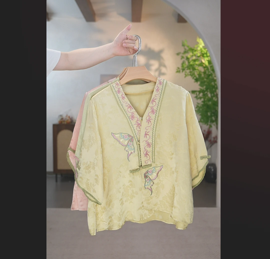 【初见十三郎】2025新款新中式小衫242321小衫C