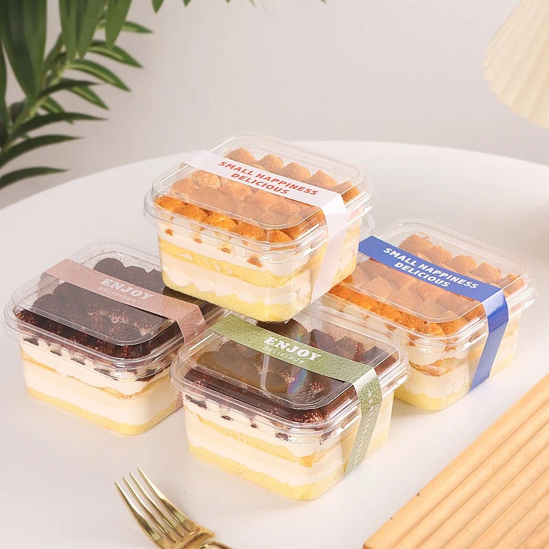 慕斯蛋糕包装盒提拉米苏盒子一次性透明方形红丝绒甜品烘焙打包盒