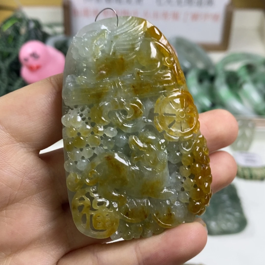 翡翠未镶嵌颈饰1-8翡翠A货挂件