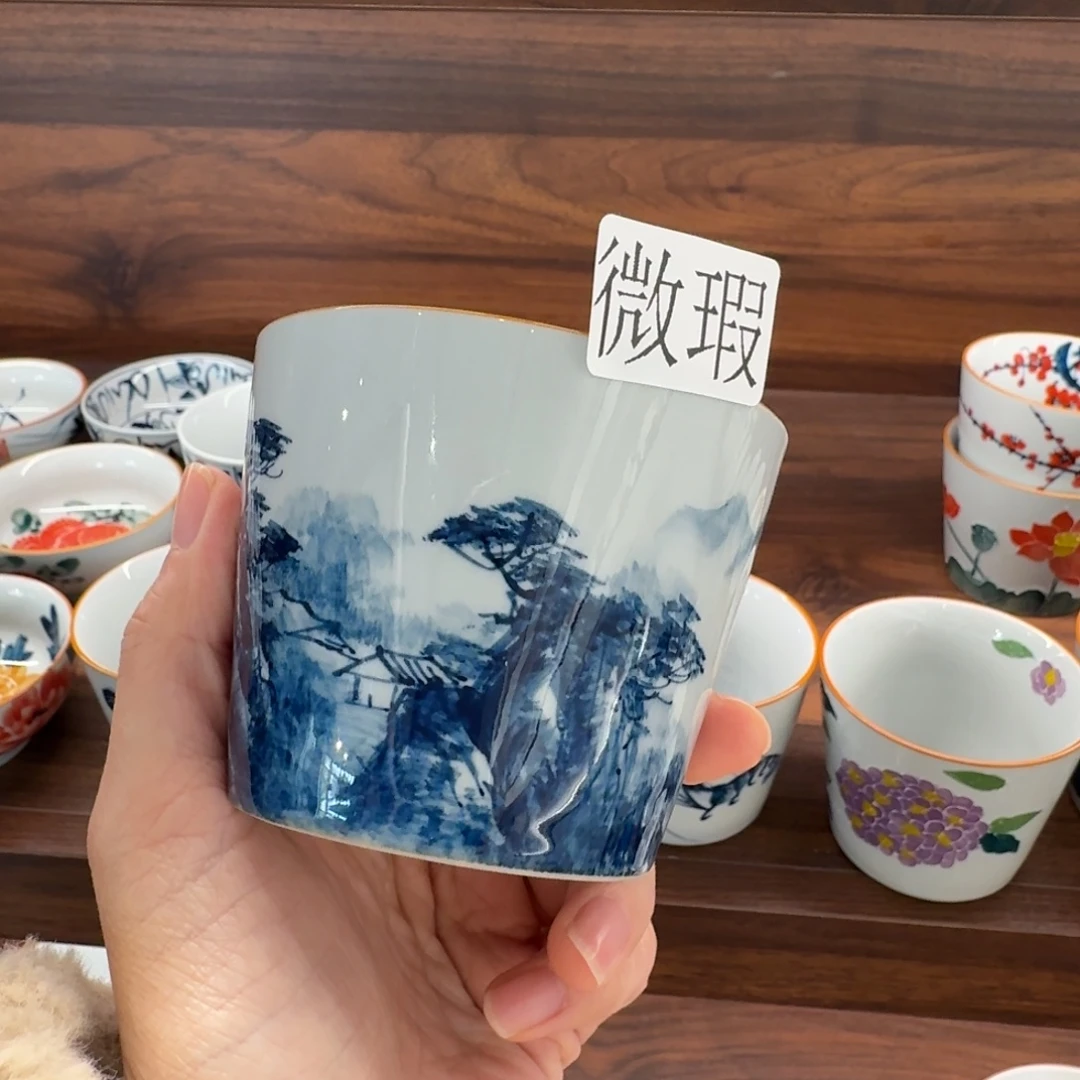 釉下手绘茶具微瑕